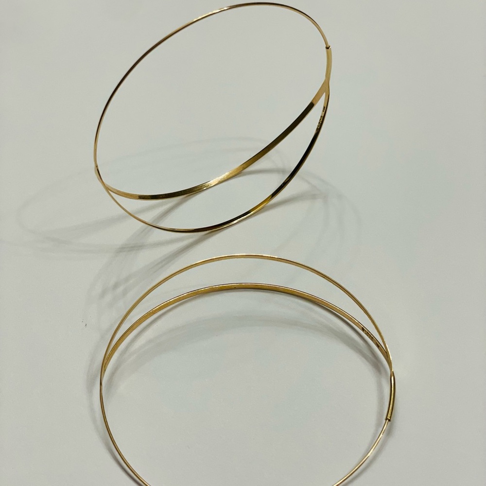 Lana Jewelry 14K yellow Gold Flirt Split hoops 3" long - Picture 10 of 16